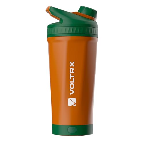 Image of VOLTRX ChillMix Shaker Bottle Insulated Stainless Steel - USB C Rechargeable Electric Protein Shake Mixer, Shaker Cups for Protein Shakes and MealReplacement, Chrome Steel