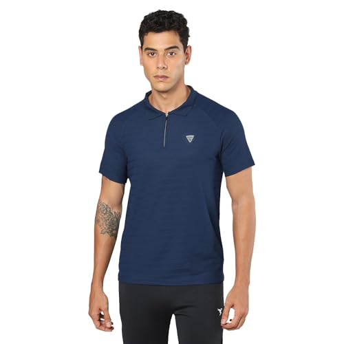 Image of TECHNOSPORT Men's Polyester Slim Fit Polo T-Shirt - (P691 P) Pack of 1