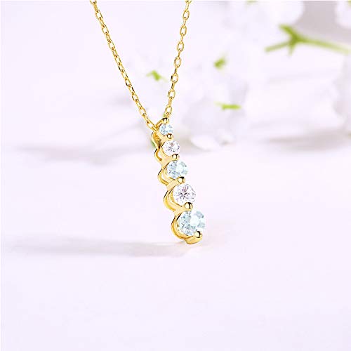 LLXYWJ Schmuck 925 Silber vergoldet Halskette Topas Granatapfel Hibiskus Stein Amethyst Anhänger