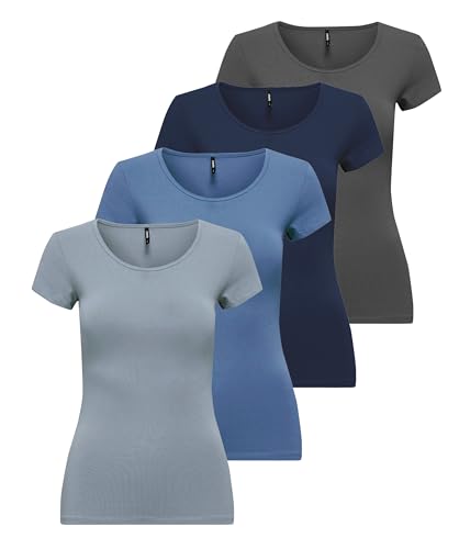 ONLY Damen Onllive Love SS Oneck TOP JRS, Peacoat/Moonlight Blue/Tradewi, XXXL 1