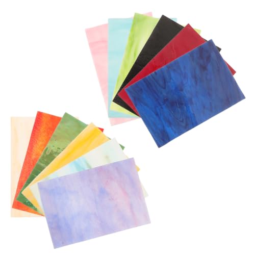12 Piezas Lámina de Vidrio Artesanal Rectangular