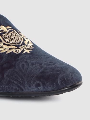 Image of San Frissco Men's Formal Loafers with Velvet Embroidered Design Trending Shoes /Moccasins Jutti for Festive, Wedding, Party Slip-On Loafers /Stylish Lightweight and Comfortable Mojaris