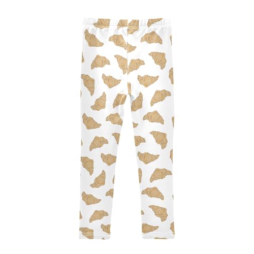 Croissant Girls Leggings,Workout Leggings for Girls Toddler Athletic Leggings Size for 3-10T2