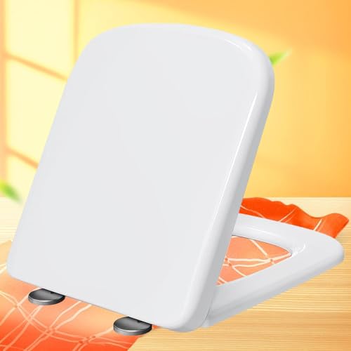 Abattant WC carré blanc à fermeture douce et fixation supérieure