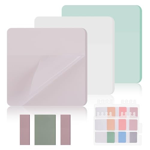 Hoiny 540 Blätter Transparente Haftnotizen Transparent Sticky Notes Wasserfest Clear Sticky Notes Wiederbeschreibbar Klebezettel Transparent für Schulsachen Schule Büro Hause
