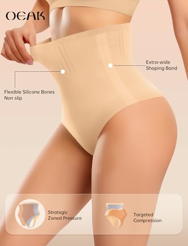 Image of OEAK Tummy Control Shapewear for Women Seamless Girdle High Waisted Body Shaper Underwear Panty Smooth Under Dress Shapewear