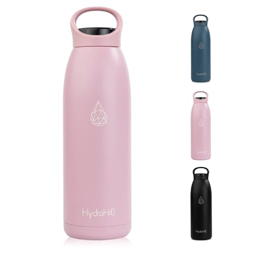 Image of 32oz Insulated Stainless Steel Water Bottle with Handle, Double Wall BPA-Free Metal Water Bottle, Leakproof, Keeps Cold 24H & Hot 12H, Ideal for Gym, Office, Hiking, Purple Pink