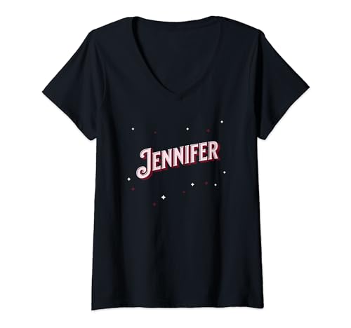 Mujer Nombres Jennifer personalizados Camiseta Cuello V
