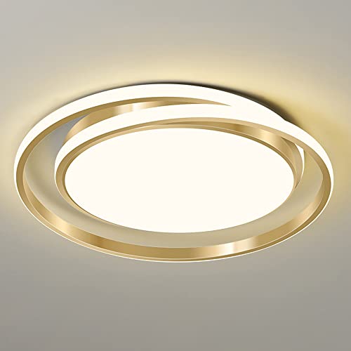 IOPILJKL Indoor Gold LED Deckenleuchte Kreative Runde Deckenleuchte Moderne Eisen Drahtlose Deckenleuchten Unterputz Deckenleuchte Nordic Home Deckenleuchte Für Schlafzimmer Wohnzimmer Cover