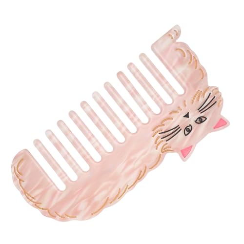 Mobestech Pettine Antistatico per Chioma Design Gatto Rosa Pettine Districante in Acido Acetico Spesso 12×6 Cm per Donna per Uso Domestico e Viaggi