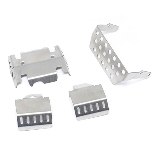 Armure pour chenille métallique EMO en argent avec 4 pièces de rechange voiture RC
