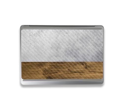 Image of MightySkins Carbon Fiber Skin Compatible with Microsoft Surface Laptop Studio 2 (2023) Full Wrap Kit - Concrete Wood | Protective, Durable Textured Carbon Fiber Finish | Made in The USA