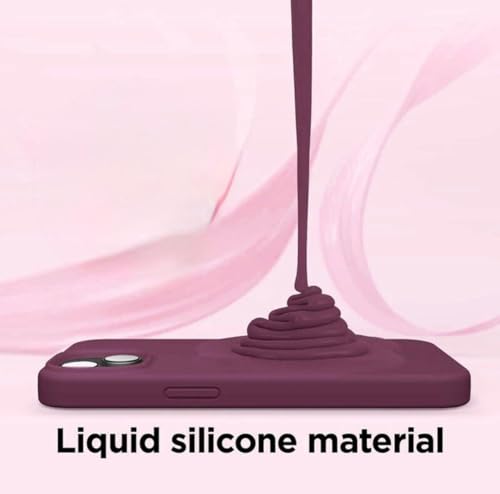 Image of Premium Liquid Silicone Case for iPhone 15 Plus - Slim Full Body Protective Back Cover with Soft Microfiber Lining, Anti-Slip Grip Scratch Resistant Phone Case (Wine)