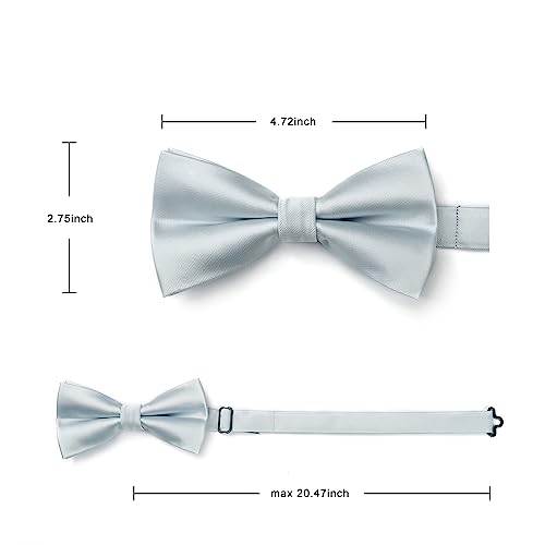 Image of HISDERN Bow Ties for Men Pretied Bowties Classic Formal Business Bow Tie Adjustable Tuxedo Bowtie for Wedding Party