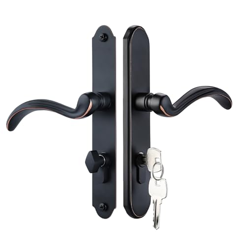 MaxxGeek Storm Door Handle Accessory Set fit Pella Storm Door Handle Replacement Part with Key and Lock Cylinder Mortise Lock Not Included (Oil-Rubbed Bronze)