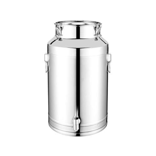 Générique Bidon A Lait - Bidon À Huile En Acier Inoxydable - Huile D Olive avec Robinet, Fût avec Robinet pour Huiles, Boucle De et Joint D'étanchéité...