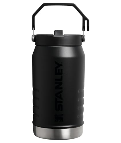 Stanley IceFlow 2.0 Flip Straw Jug with Handle 64 oz | Twist On Lid and Flip Up Straw | Leakproof for Travel and Sports | Insulated Stainless Steel | BPA-Free | Black 2.0