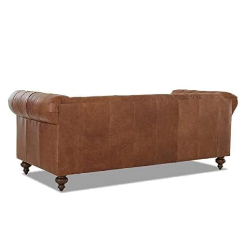 Image of 5 Seater Luxury Chesterfield Sofa Set | Velvet Upholstery | 3+1+1 Sofa for Living & Dining Room | 100% Solid Teak Wood Frame | Classic Tufted Design (Brown)