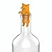 TrueZoo Corki Bottle Stopper, Corgi Animal Cork, Novelty Wine Stopper, Silicone, Set of 1, Orange