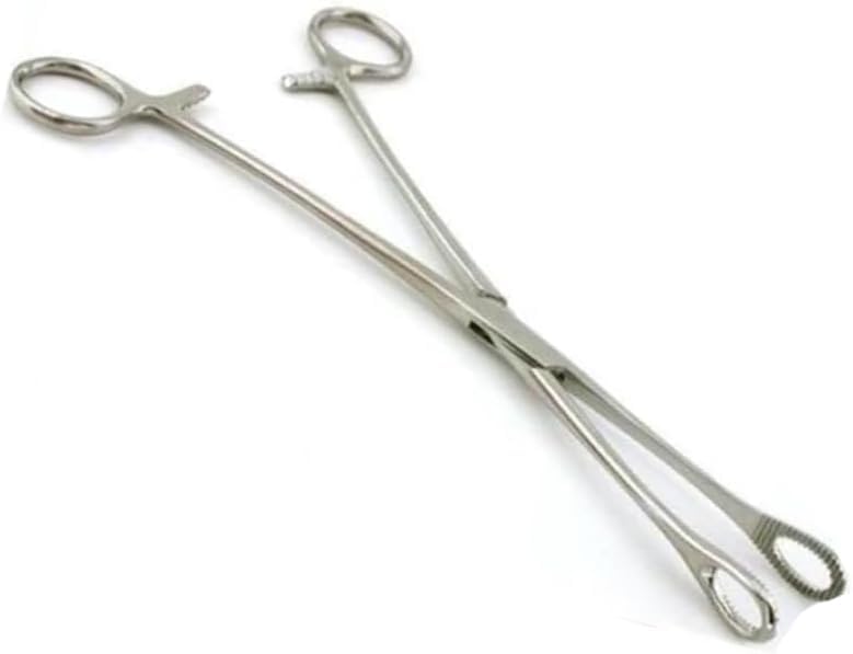 Schwammzange - Piercing Klemme Zange - rund - chirurgische instrumente - Piercingklemme mit Zahnung aus Edelstahl - 17 cm