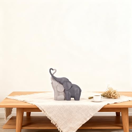 Couple Elephant Statue, Heart-Shaped Elephant Decor is a gift for women. The elephant sculpture is suitable for decorating living room coffee tables, bookshelves, offices, and entryway decor.A-Purple by DOVDOV - Used condition - Image 2