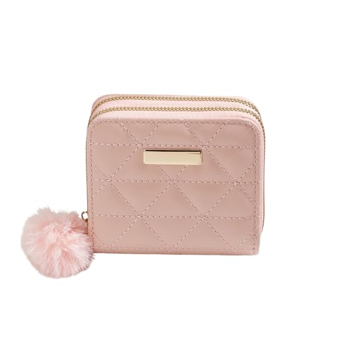 Zipper Wallet Women RFID Blocking Credit Card Holder Leather Wallet Large Capacity(Pink)