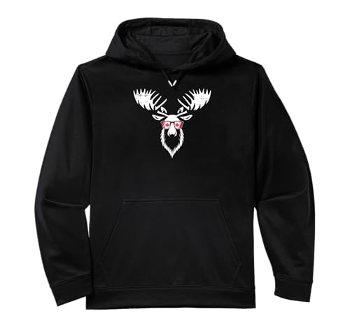 Moose Head Canada Flag Sunglasses Patriotic Men Boys Kids Performance Hoodie