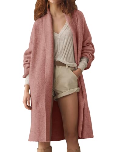 Image of Saodimallsu Womens Long Cardigan Sweaters Chunky Open Front Oversized Slouchy Knit Fall Trendy Coatigan Jackets