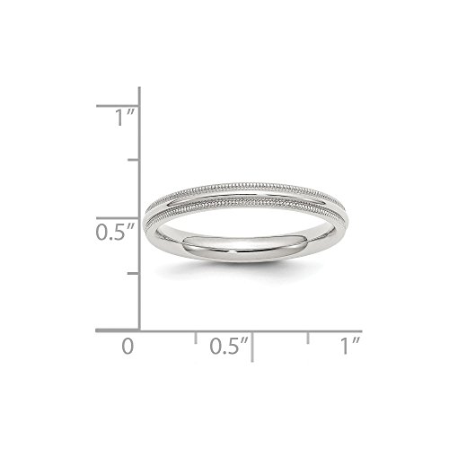 Sterling Silver 3mm Comfort Fit Milgrain Band Ring2