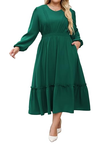 Hanna Nikole Plus Size Casual Long Sleeve Maxi...