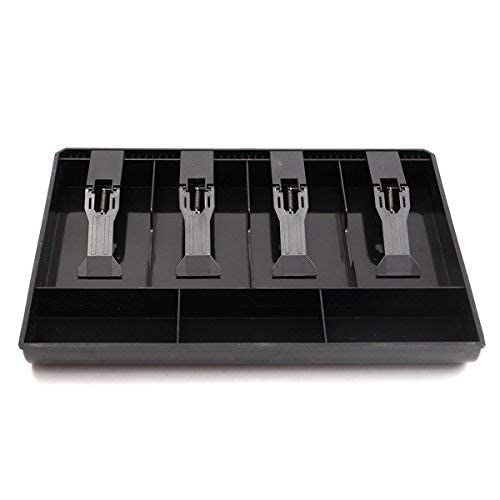 Metal Large Cash Box with Lock | Tiered Money Coin Tray and Bill Slots | Portable and Compact | Keys | ABS Material, Combination Lock, CASH TRAY 4 SLOT