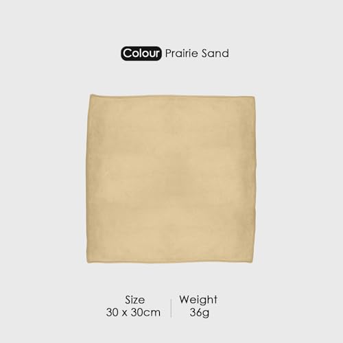 Image of HOUSSE Microfiber Face Towels | Ultra Absorbent, Odour-Free, Quick Dry 450 GSM Face Towel for Home, Gym, Travel, Running and Personal Use | 30x30 cm | Set of 4 in One Colour (Prairie Sand, Pack of 4)