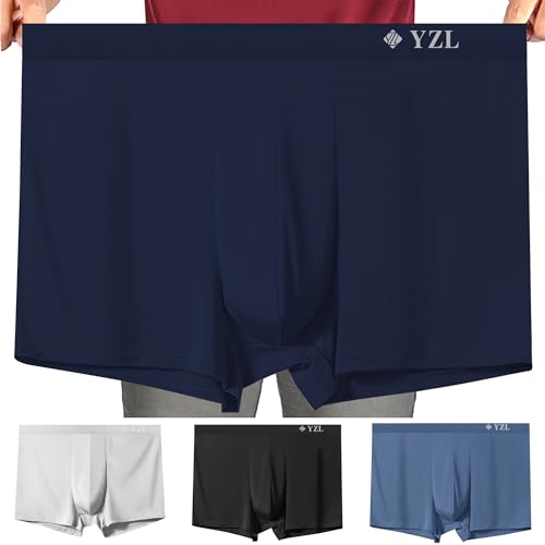 Men's Boxer Briefs ice silk Underwear Breathable Elastic oversized 7xl men panties underpants 4-pack gift box