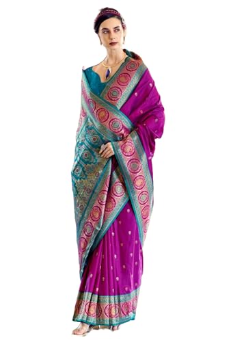 Sari traditionnel en soie Banarasi 11618 pour femme taille XX-Large