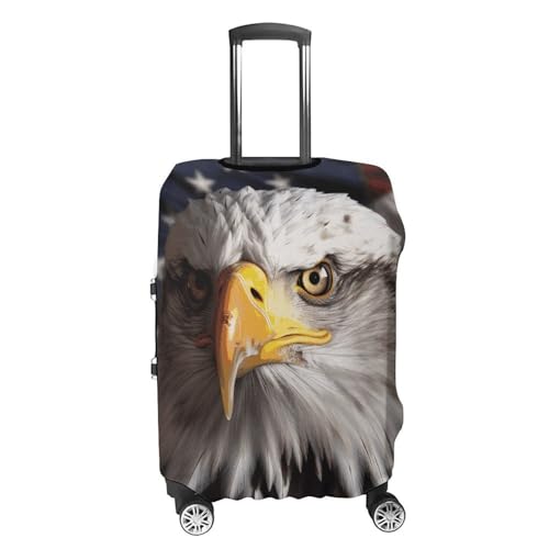 Carry on Luggage Cover America Flag And Eagle Suitcase Covers for Luggages Tsa Approved Travel Luggage Sleeve Protector Elastic Suitcase Protector Anti-Scratch Washable Fits 19-30 Inch Case -M4