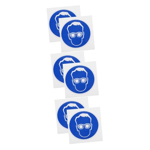 Cabilock - Cabilock 3 Sätze Schutz Schutz Erforderlich Sicherheitskleidung Schutzbrille Etikett Schießen Sicherheitsbrille Arbeitsplatz Warnung Pp Synthetisches Papiermaterial 2 Stück * 3