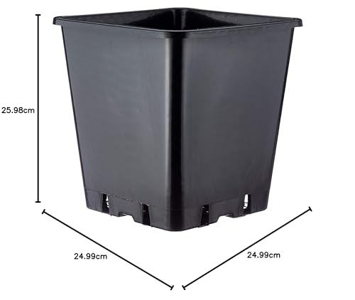 Plant it 25 cm 11 l Pot carré en Plastique – Noir – Image 6