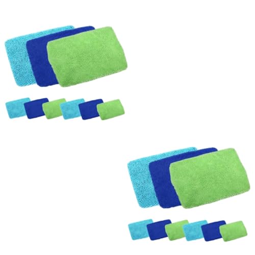PRETYZOOM 2sets Glasses Cleaner Cloth Car Window Cleaner Wash Cloth Microfiber Cleaning Tools 9pcs*2