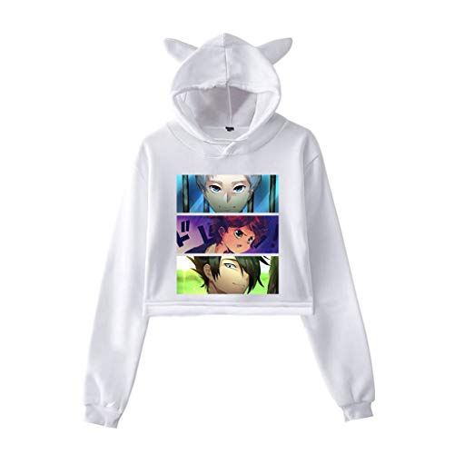 Novo moletom feminino The Promised Neverland cropped moletom com capuz Emma Norman Ray cosplay anime