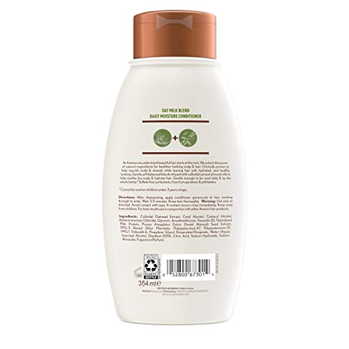 Aveeno Oat Milk Blend Moisturizing Conditioner, Ultra-Hydrating, for Dry, Damaged Hair, 12 fl oz - image 9