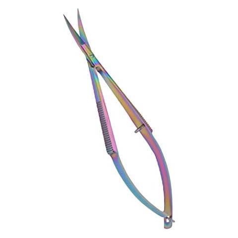 Embroidery Sewing Scissor - Titanium Spring Action Scissor 4.75" - German Stainless Steel, Curved Tip, Snips, Thread Scissor - By The Unique Edge Cover