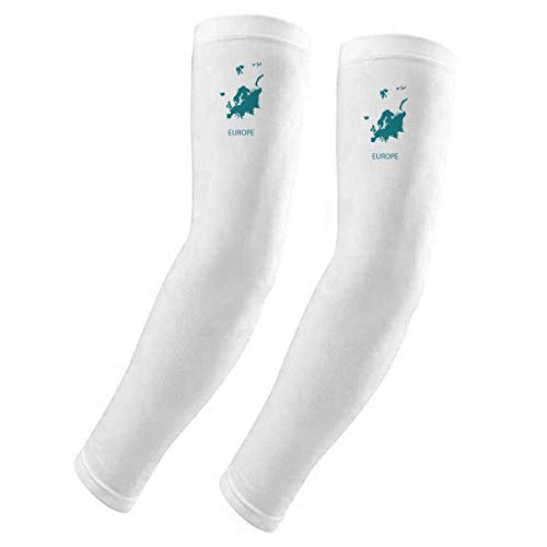 Manchons de protection solaire motif carte Europe gants longs été anti-UV légers