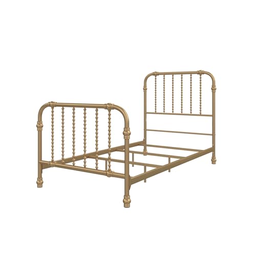 Little Seeds Wren Kids Metal Bed Frame, Twin, Gold - Thumbnail 7