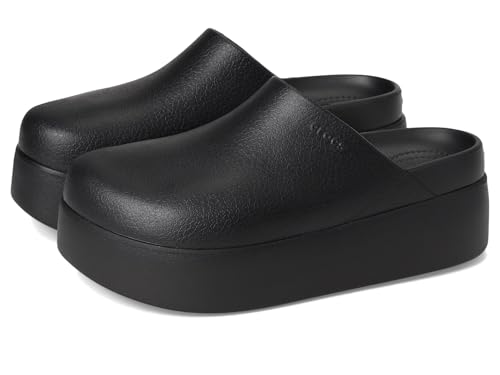 Crocs, Womens, Dylan Platform Clog, Mule Platform Shoes, Black, 8, M