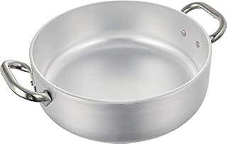 Pentole Agnelli ALMR110628 Casseruola Cilindrica, Bassa in Alluminio con 2 Manici in Acciaio Inossidabile, Argento, 28 cm, 1 Pezzo