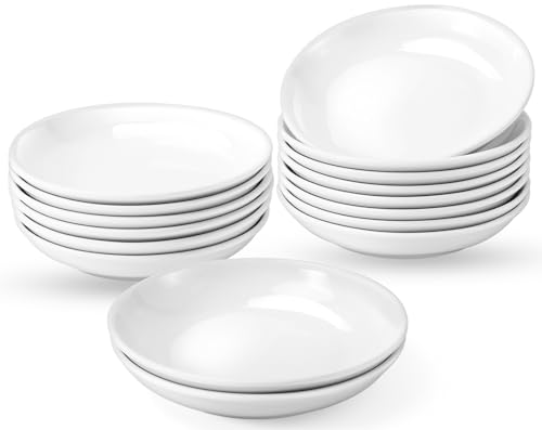 Jeffbaubl 16 platos de cerámica para ensalada, 15 cm, platos de postre de porcelana, platos de desayuno de porcelana, para pasta, frutas, pan, microondas y lavavajillas