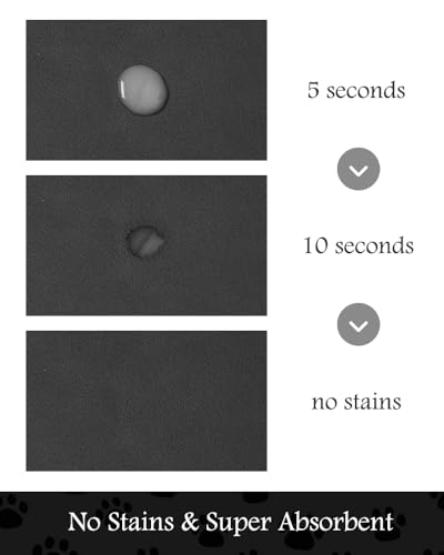 Image of Pet Feeding Mat-Absorbent Dog Mat for Food and Water Bowl-No Stains Quick Dry Water Dispenser Mat-Dog Accessories Pet Supplies-Bowl for Messy Drinkers（Black,17 inchx28 inch