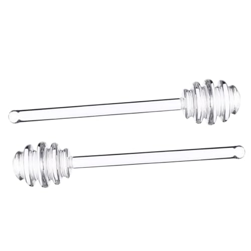 GRIRIW Honey Stirrer Sticks 2 Pack Mini Honey Jars Dipper Easy to Use and Clean Stirring Rods