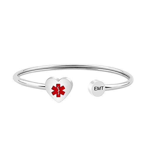 WUSUANED Emergency Medical Technician Cuff Bangle Bracelet Medical Alert Jewelry EMT Graduation Gift