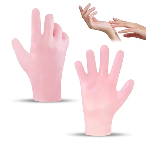 Guantes de silicona hidratantes, guantes de gel de spa, guantes de dormir de silicona, reutilizables, para el cuidado de las manos femeninas, reparación, seco, agrietado, áspero, suave y calloso (1
